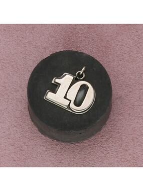 sterling silver vintage number 10 charm pendant